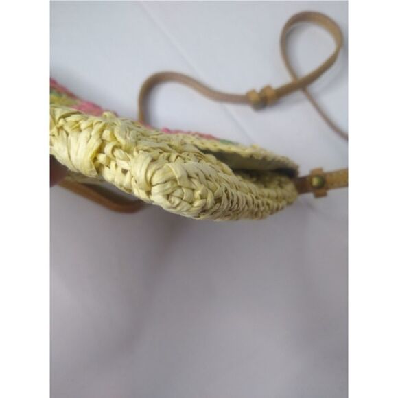 Lucky Brand Floral Straw Crossbody Shoulder Bag - Picture 10 of 11